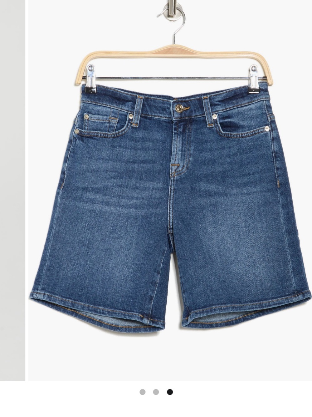 7 For All Mankind Dark Blue Denim Shorts